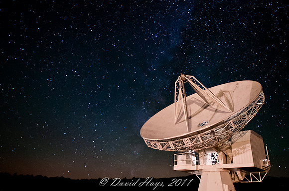 CARMA Antenna against a Night Sky